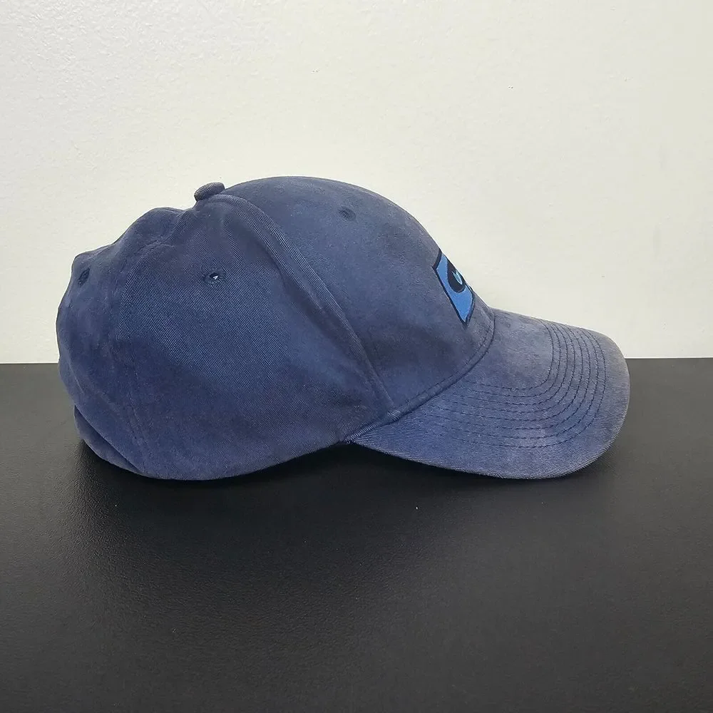 VINTAGE Nike Hat Cap Mens One Size Blue‎ Swoosh Spellout Logo Distressed Y2K